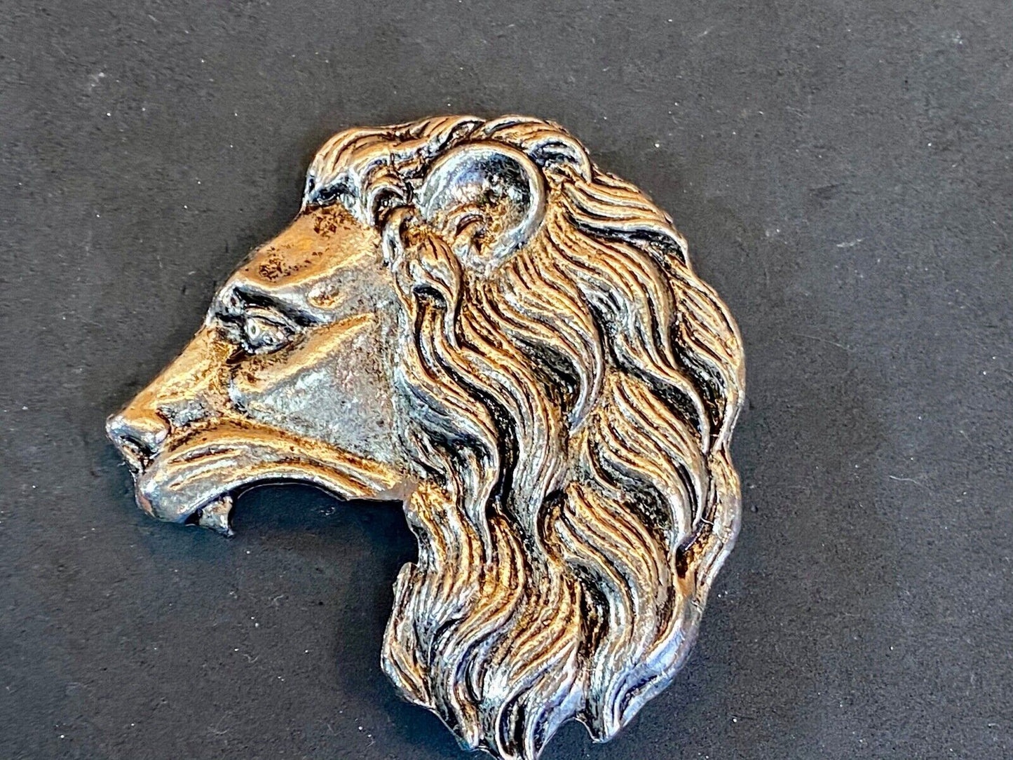 Vintage Lions Maine Figural Cut Out Head Bust Clip Belt Buckle 