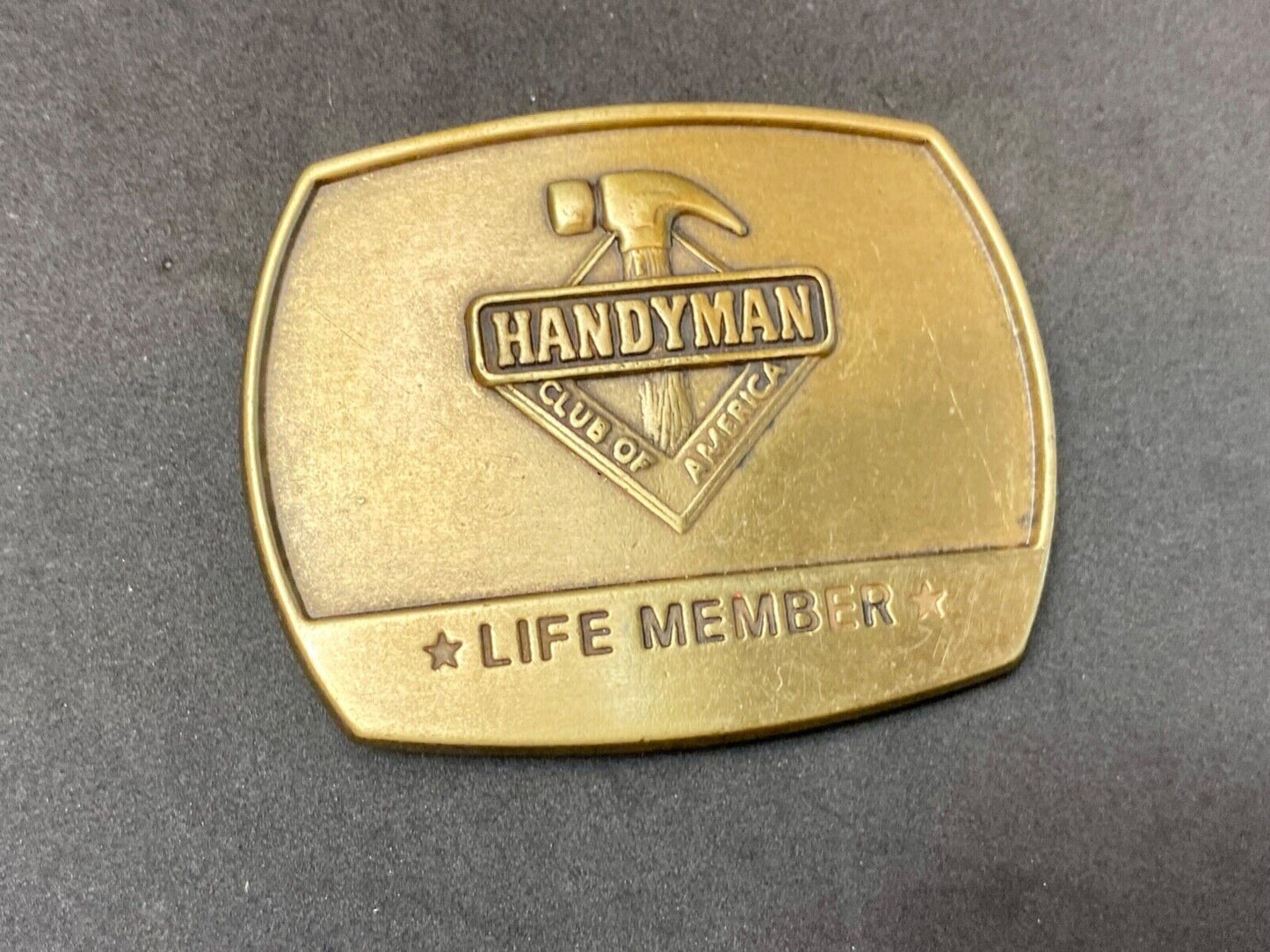 vintage Hammer Ruler Tools  - handyman club of America life member belt buckle