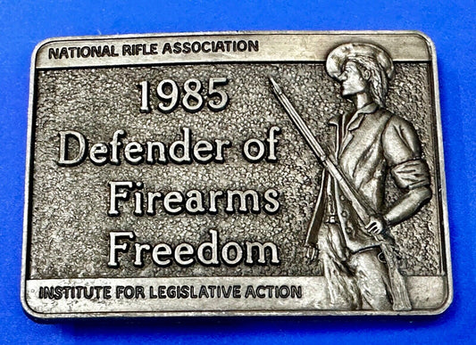 1985 Defender of Firearms Freedom Vintage NRA ILA Belt Buckle