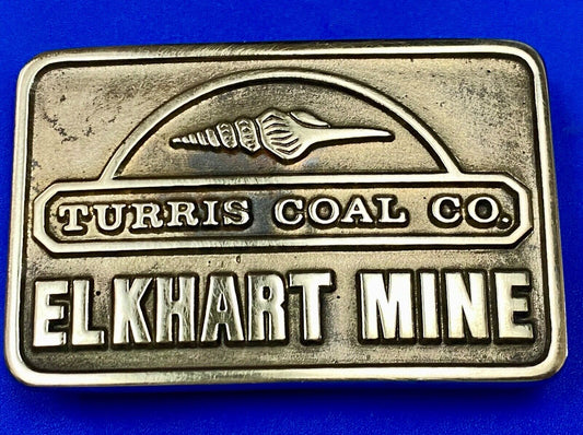 TURRIS COAL CO. ELKHART MINE ANACORTES BRASS WORKS BELT BUCKLE by ANACORTES