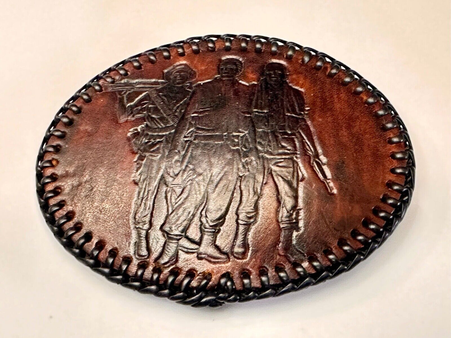 Vietnam War Memorial Three Soldiers Statue Washington DC Leather Belt Buckle