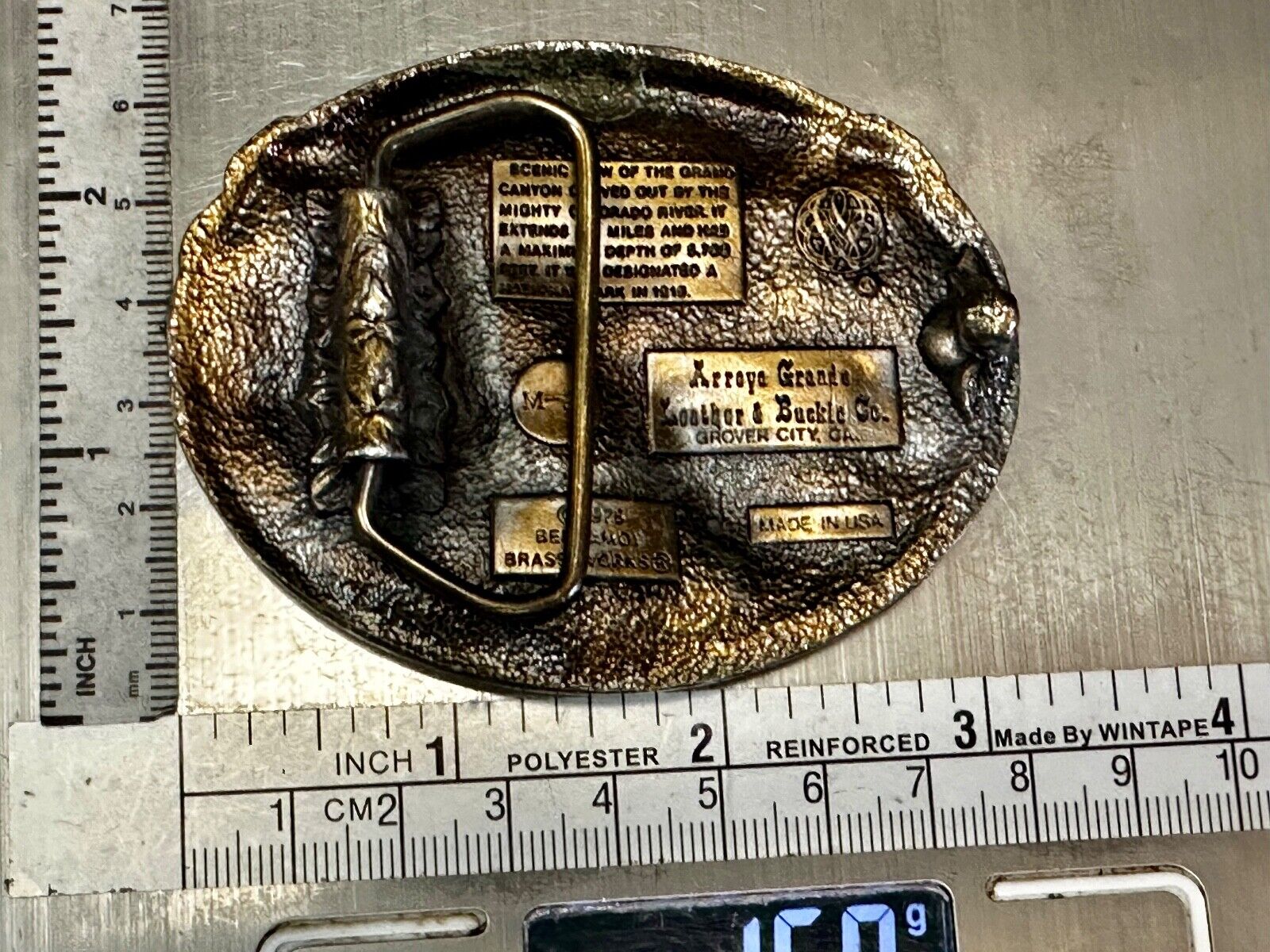 Arizona State - Scenic View of Grand Canyon Belt Buckle by Arroyo Grande M-25