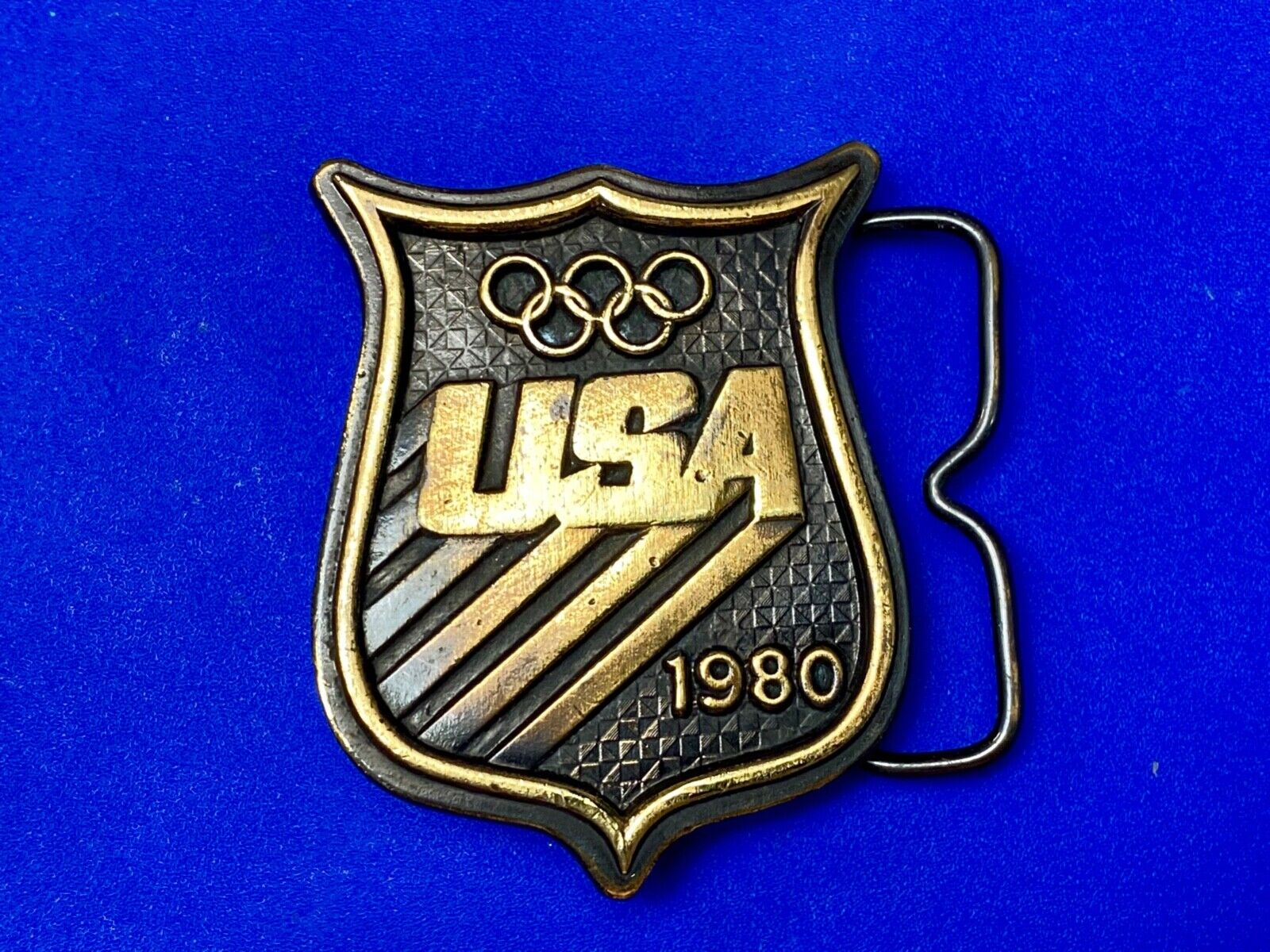 1980 Olympic Winter Games commemorative BELT BUCKLE by Bergamot Brass Works