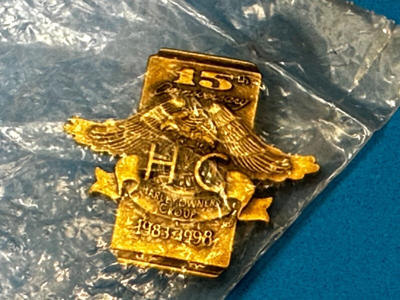 15Th Anniversary Harley Davidson Owners Group Hog 1998 Pin For Jacket Or Vest