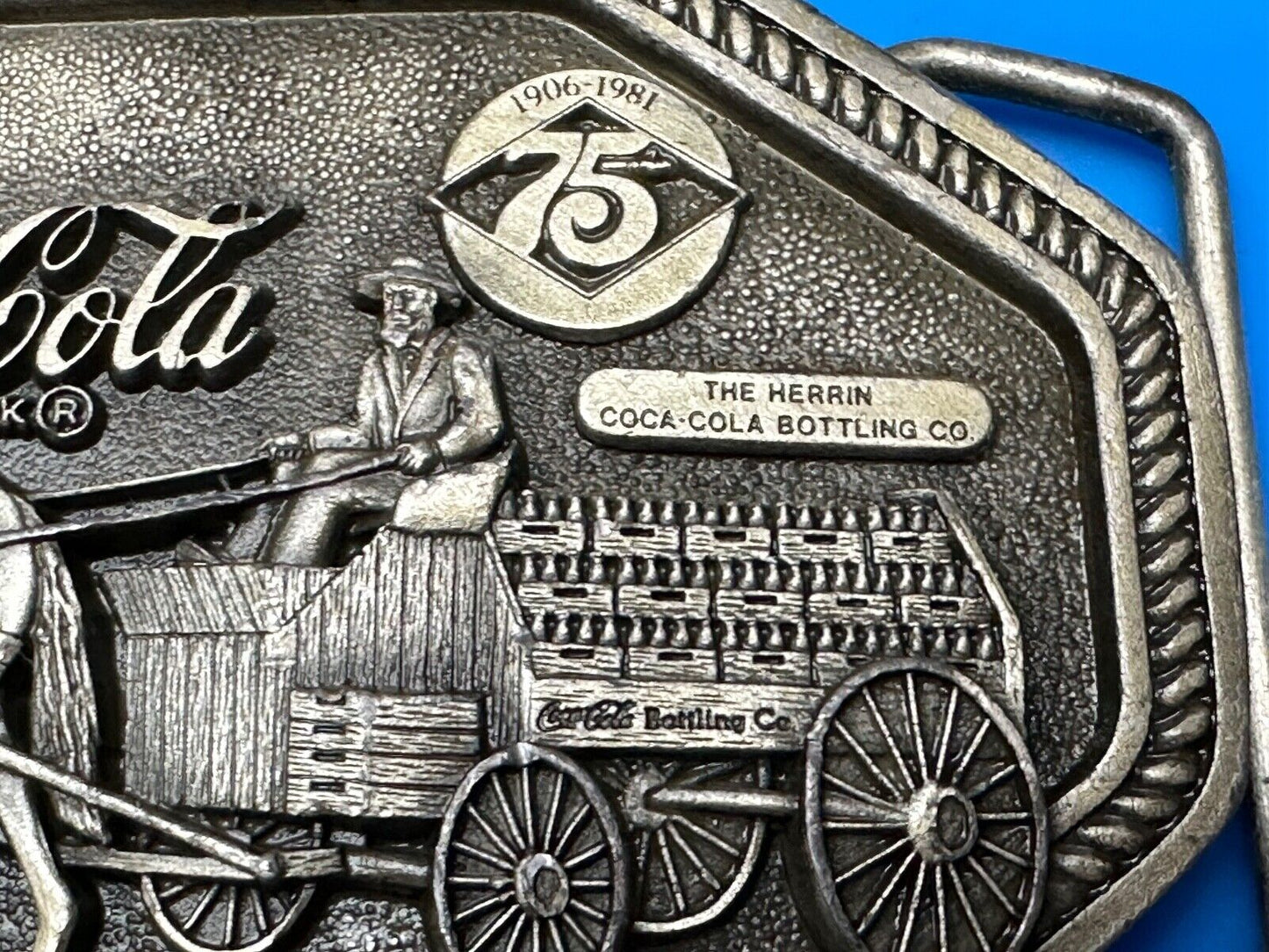 Vintage 1980 Coke a cola Belt Buckle Markatron Inc