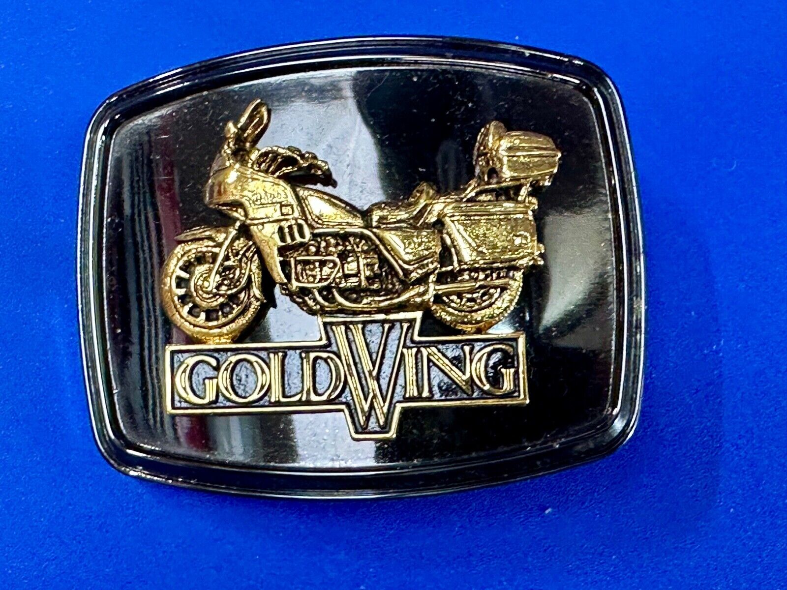 Vintage 1979 Goldwing Motorcycle Metal Belt Buckle by Raintree