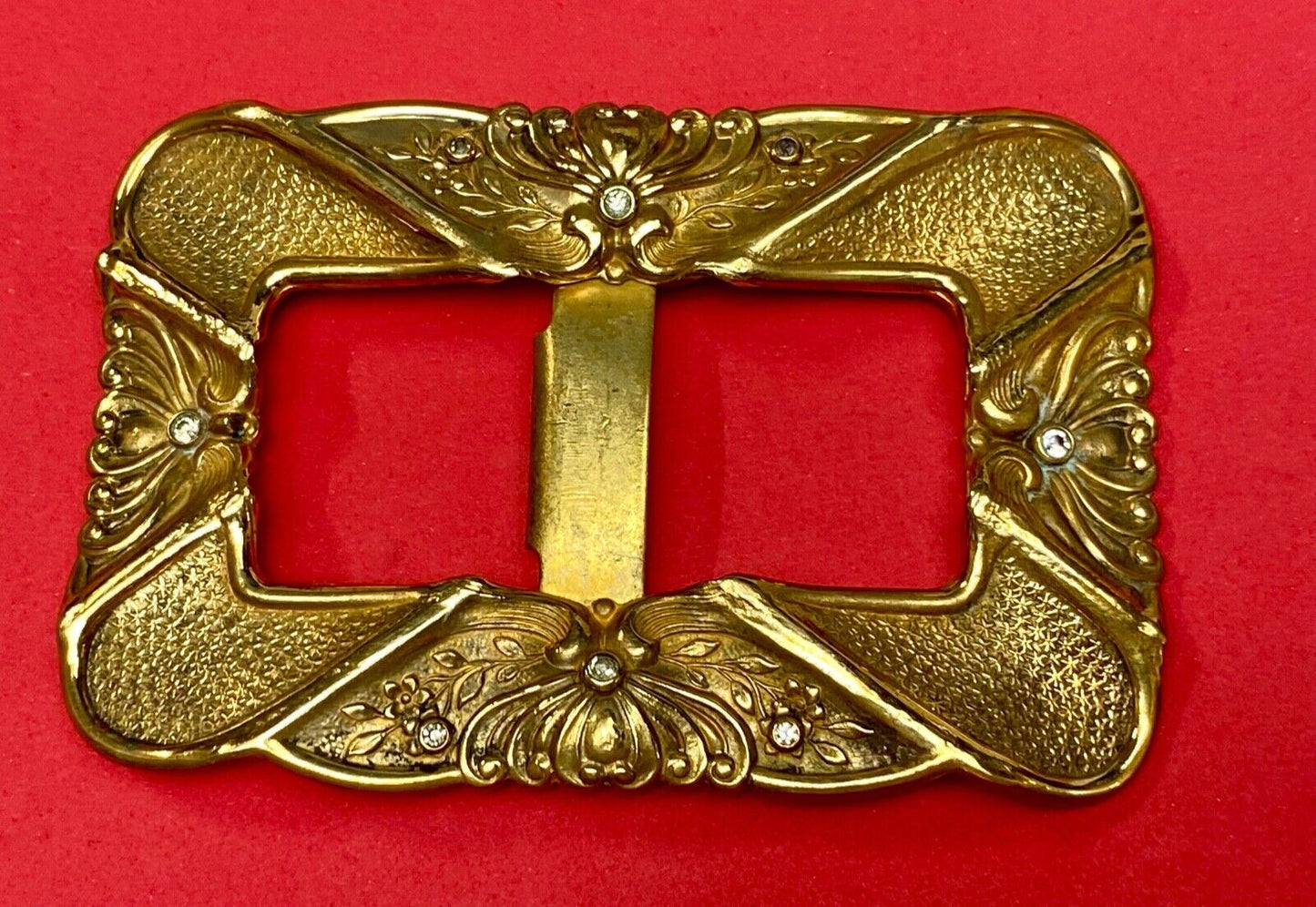Antique Signed F.N. & Co Fishel Nessler Scarf Belt Slide buckle - AMAZING detail