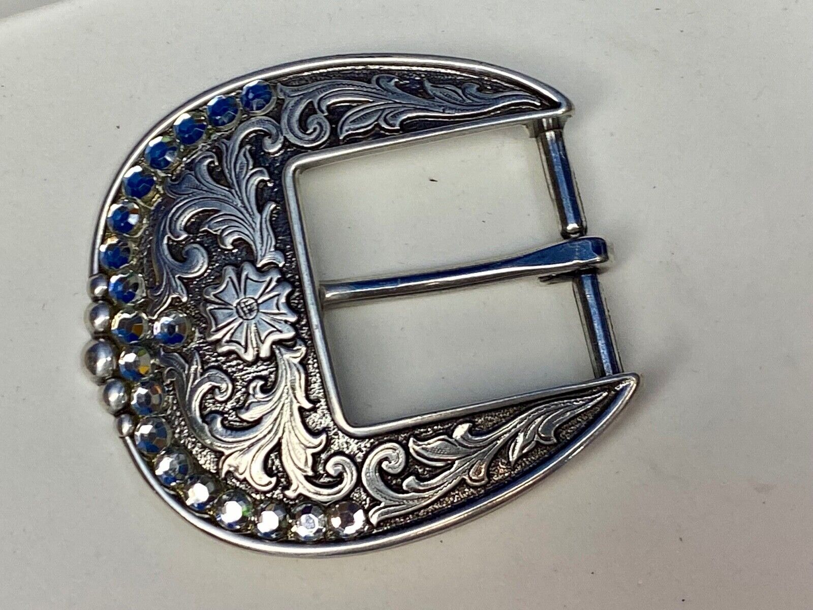 Ariat 2008 Ornate Western Belt Buckle, Floral Design Pattern  - wide