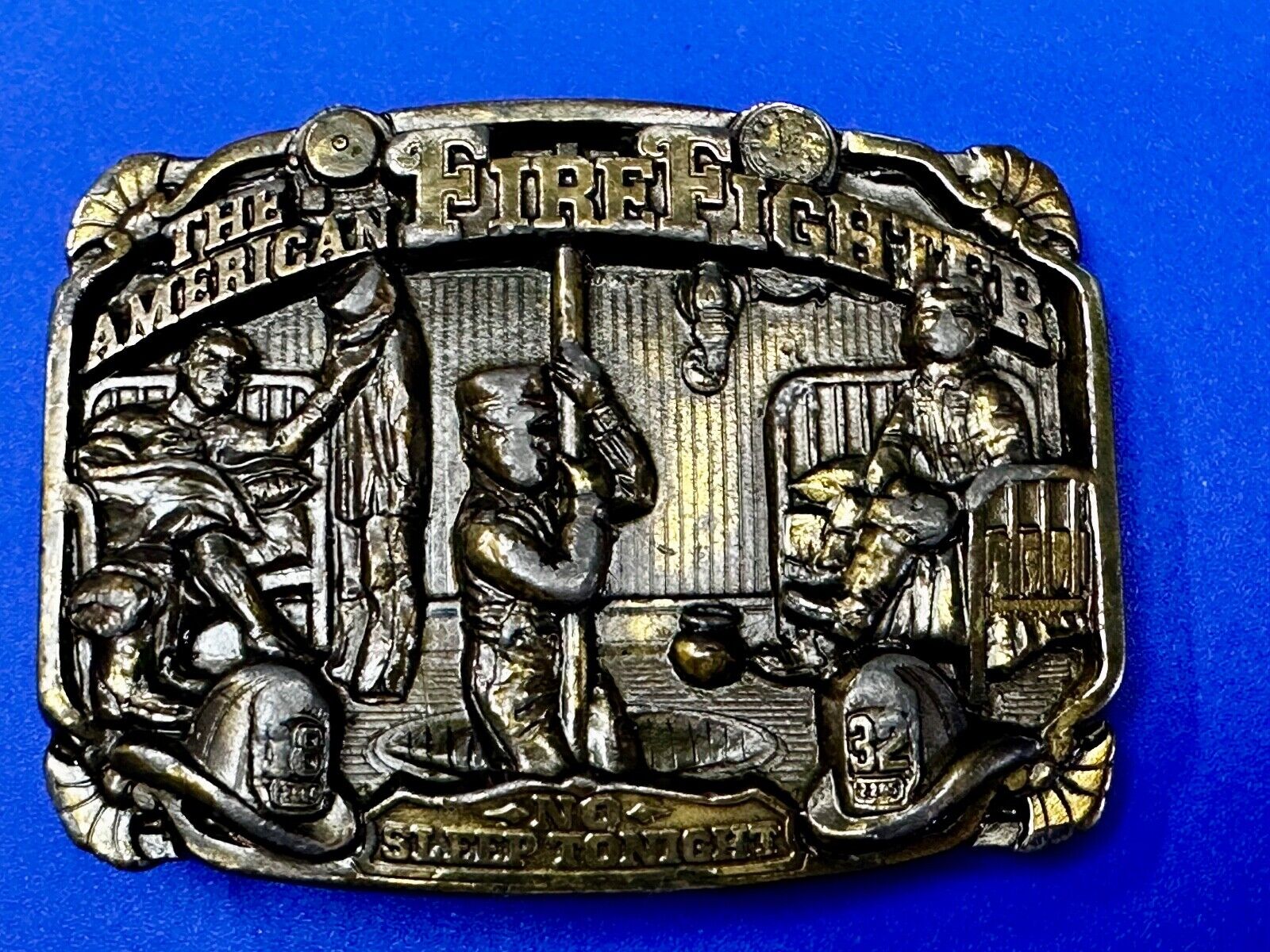 1986 The American Fire Fighter No Sleep Tonight Great American Belt Buckle