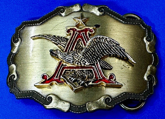 Anheuser-Busch Eagle Beer Co Vintage Western Framed Belt Buckle by Rain-Tree