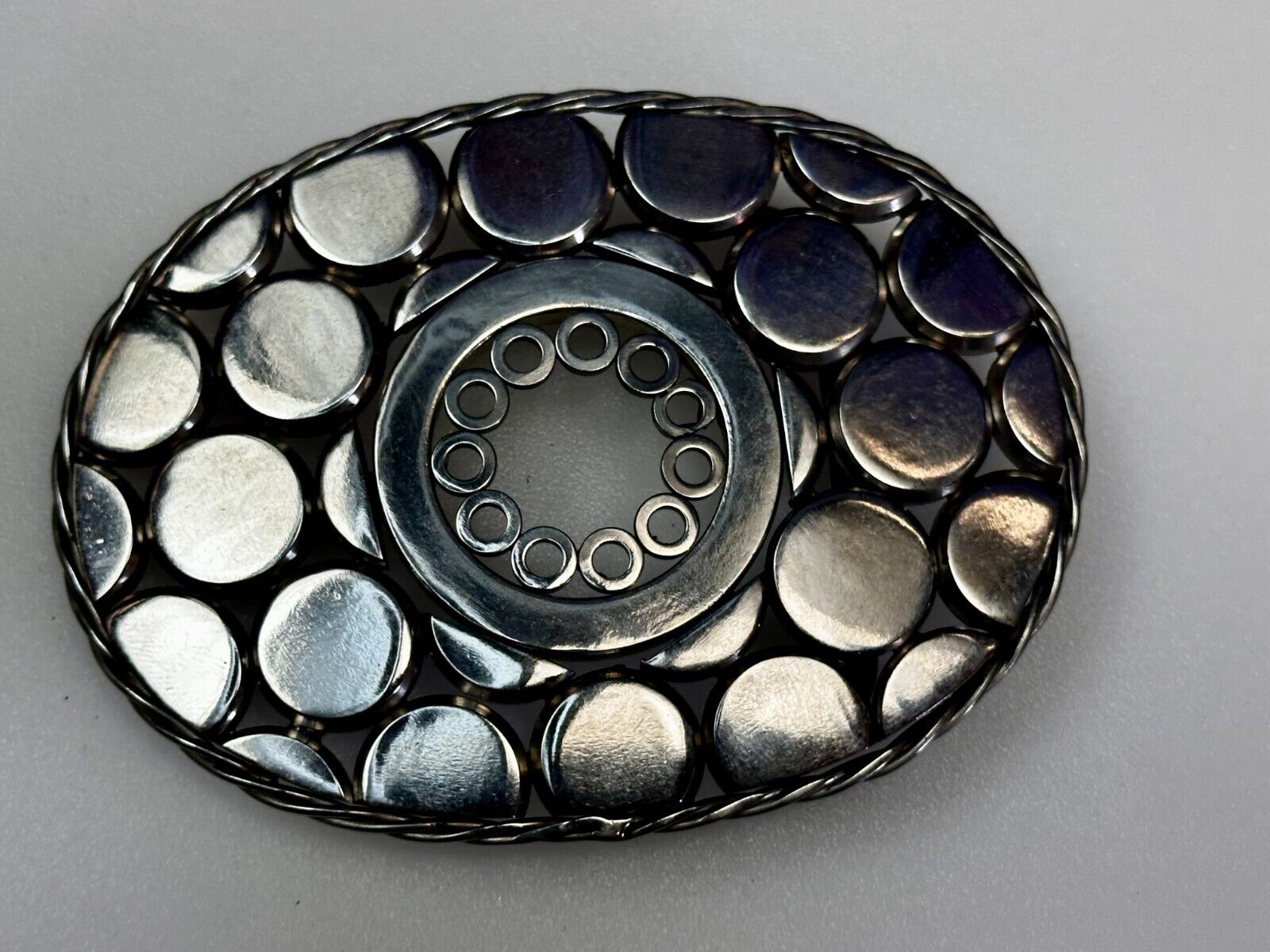 Unique Welder Machine Shop Folk Industrial Art Quality Artisan Oval Belt Buckle