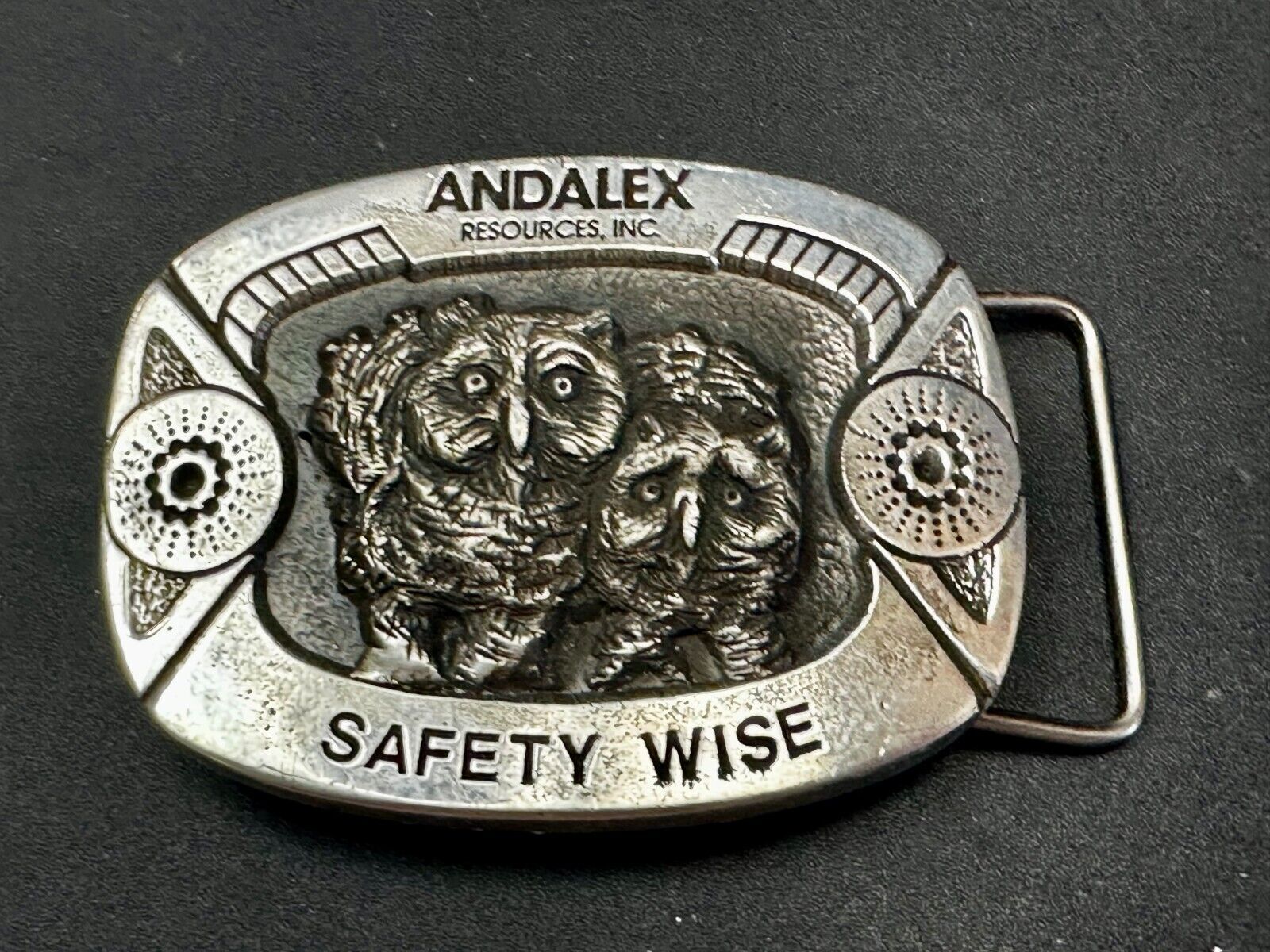 Andalex Resources Inc Safety Wise Night Owl Vintage Gary Prazen Belt Buckle