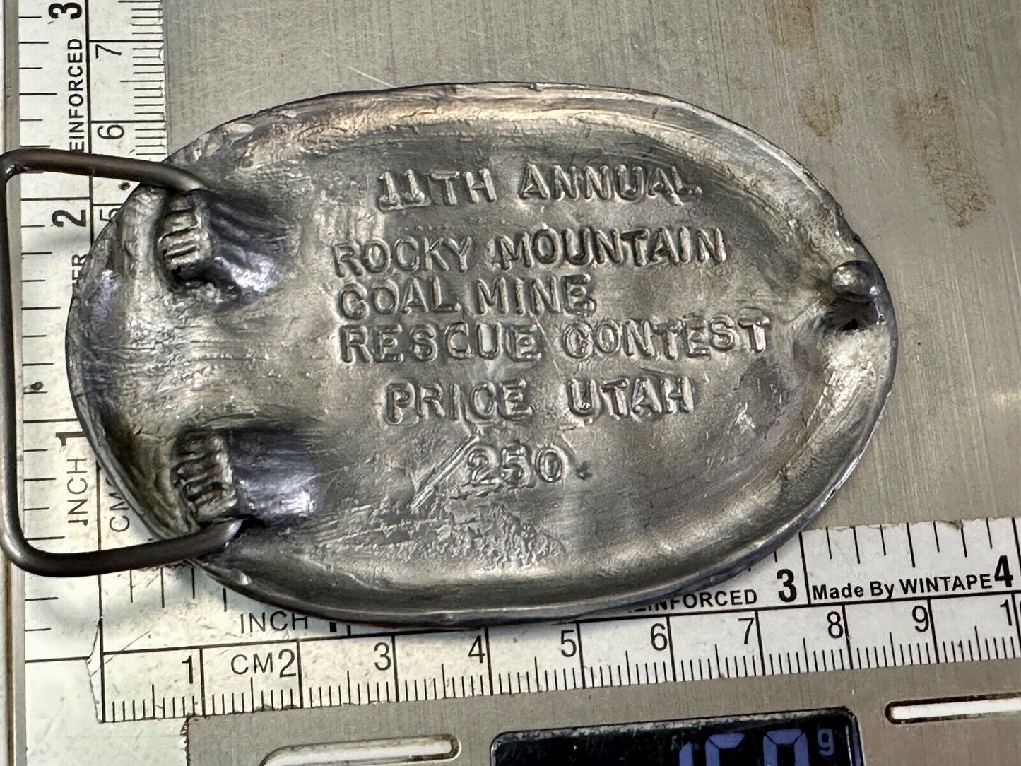 11th Annual Rocky Mountain Coal Mine Rescue Contest Gary Prazen 1987 belt buckle