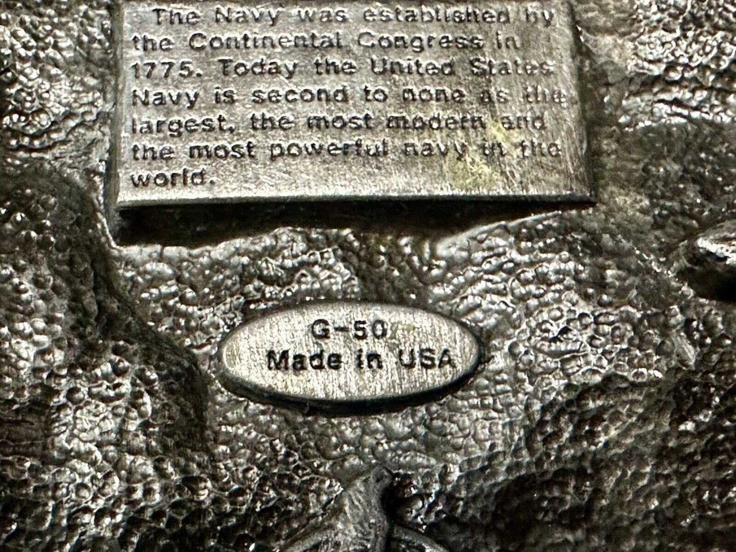 United States Navy Seal Vintage 1987 Commemorative Pewter Siskiyou Belt Buckle