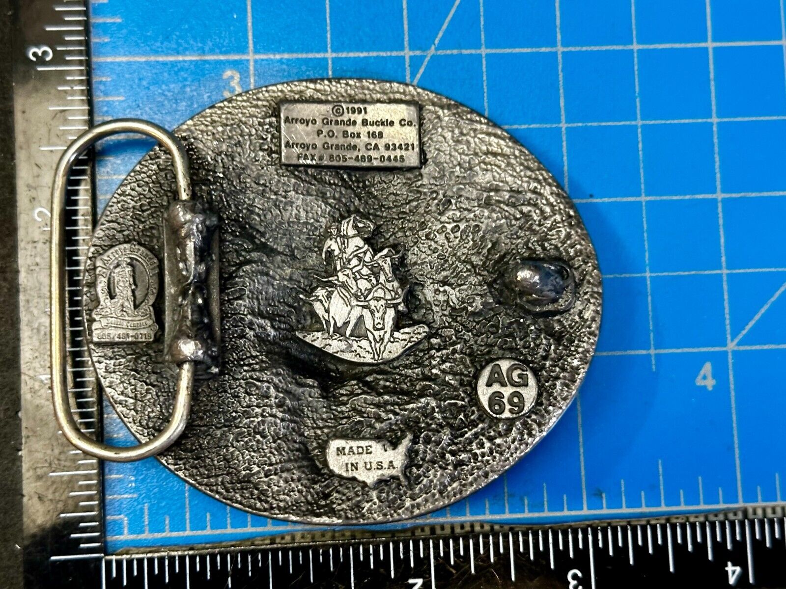 The Cattle Drive Vintage  1991 Belt Buckle by Arroyo Grande Buckle Co.