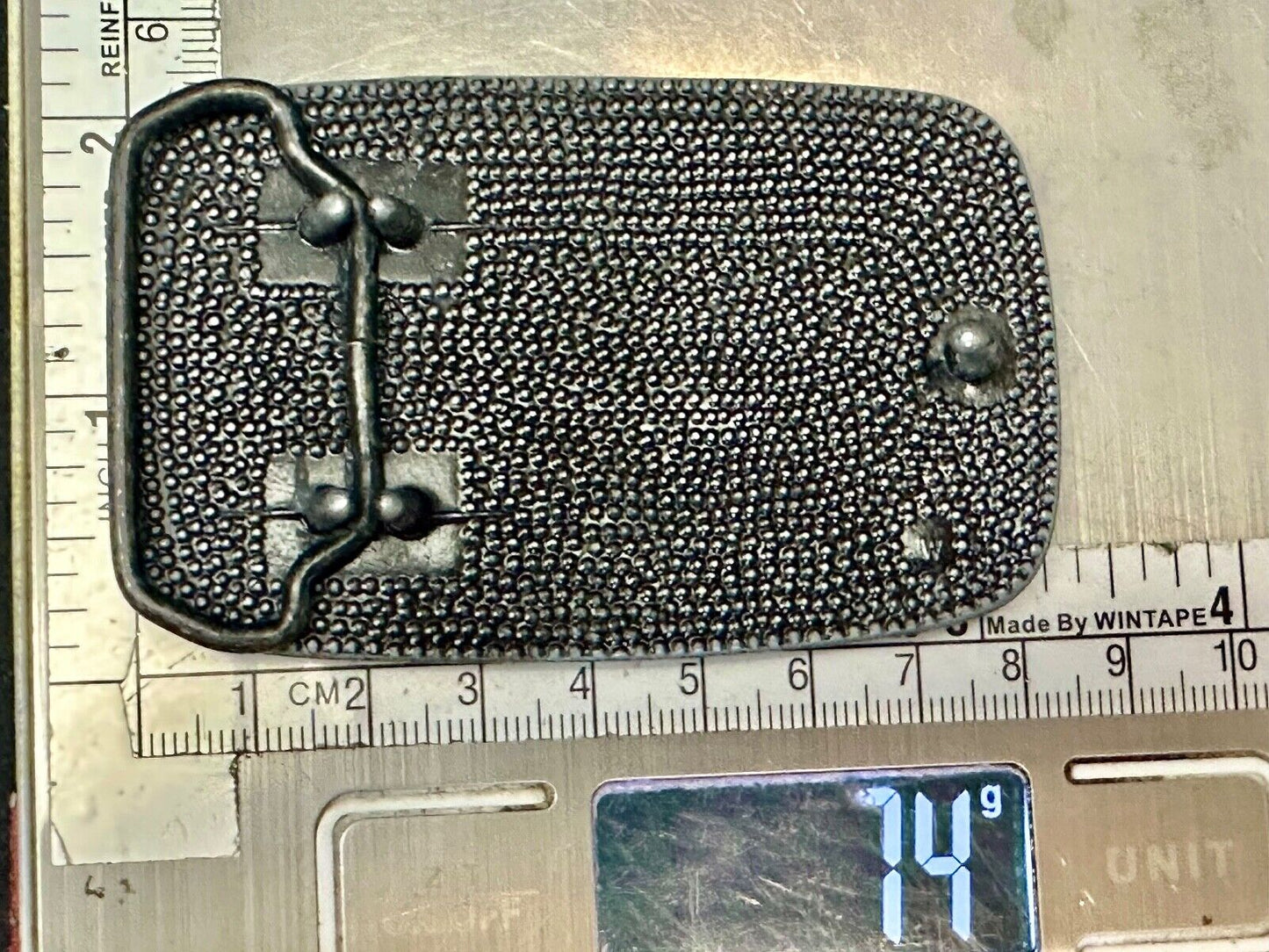 Vintage flower theme etched oval western belt buckle W/ rope border