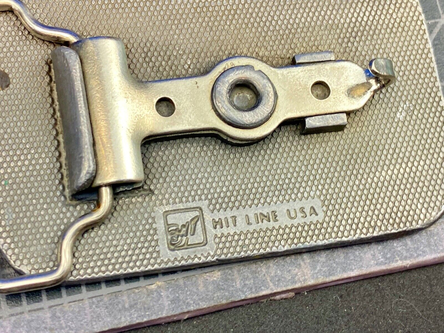 Vintage HitLine Belt Buckle USAF Air Force Jet Airplane Fighter Green Silver