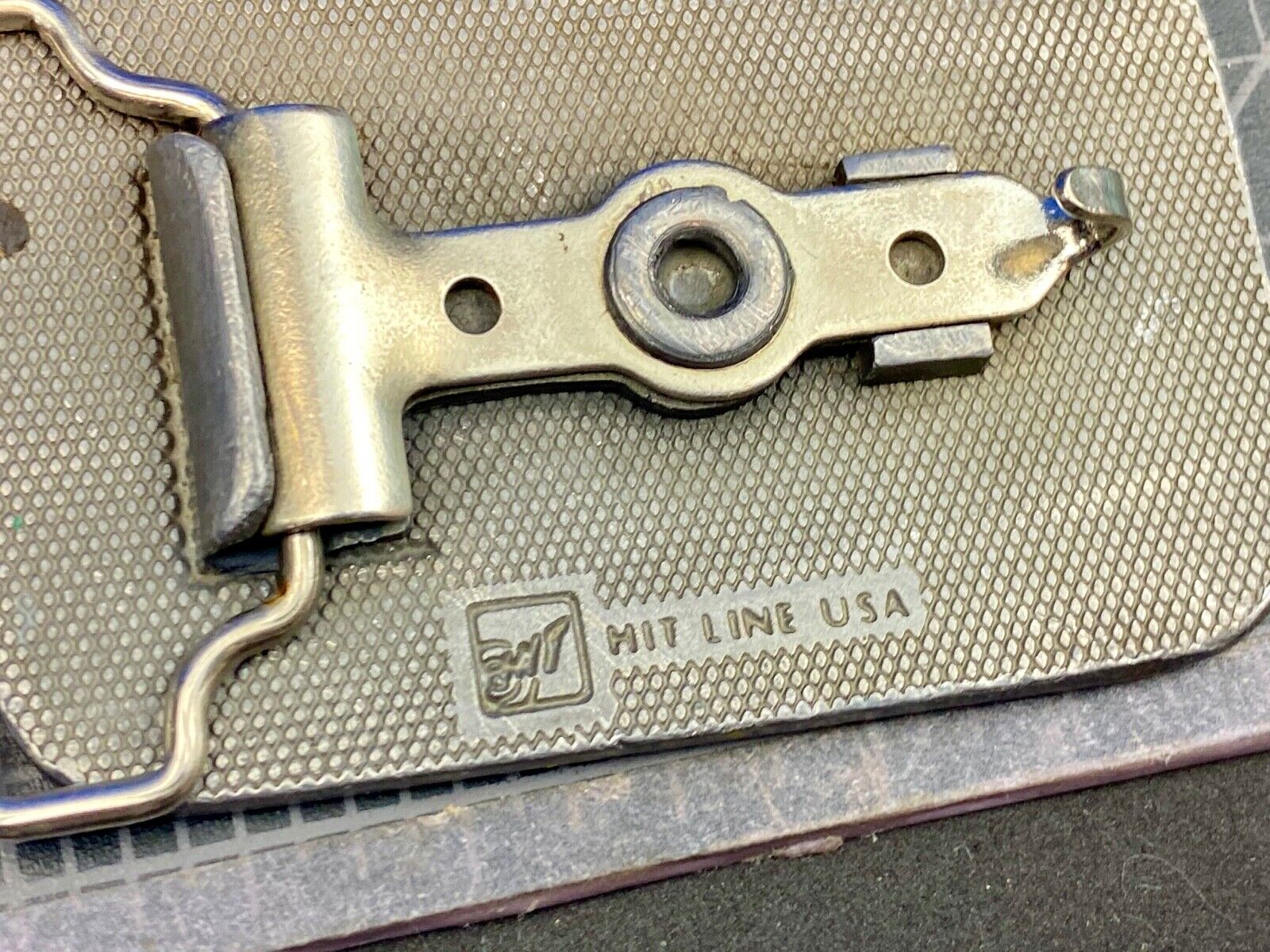 Vintage HitLine Belt Buckle USAF Air Force Jet Airplane Fighter Green Silver