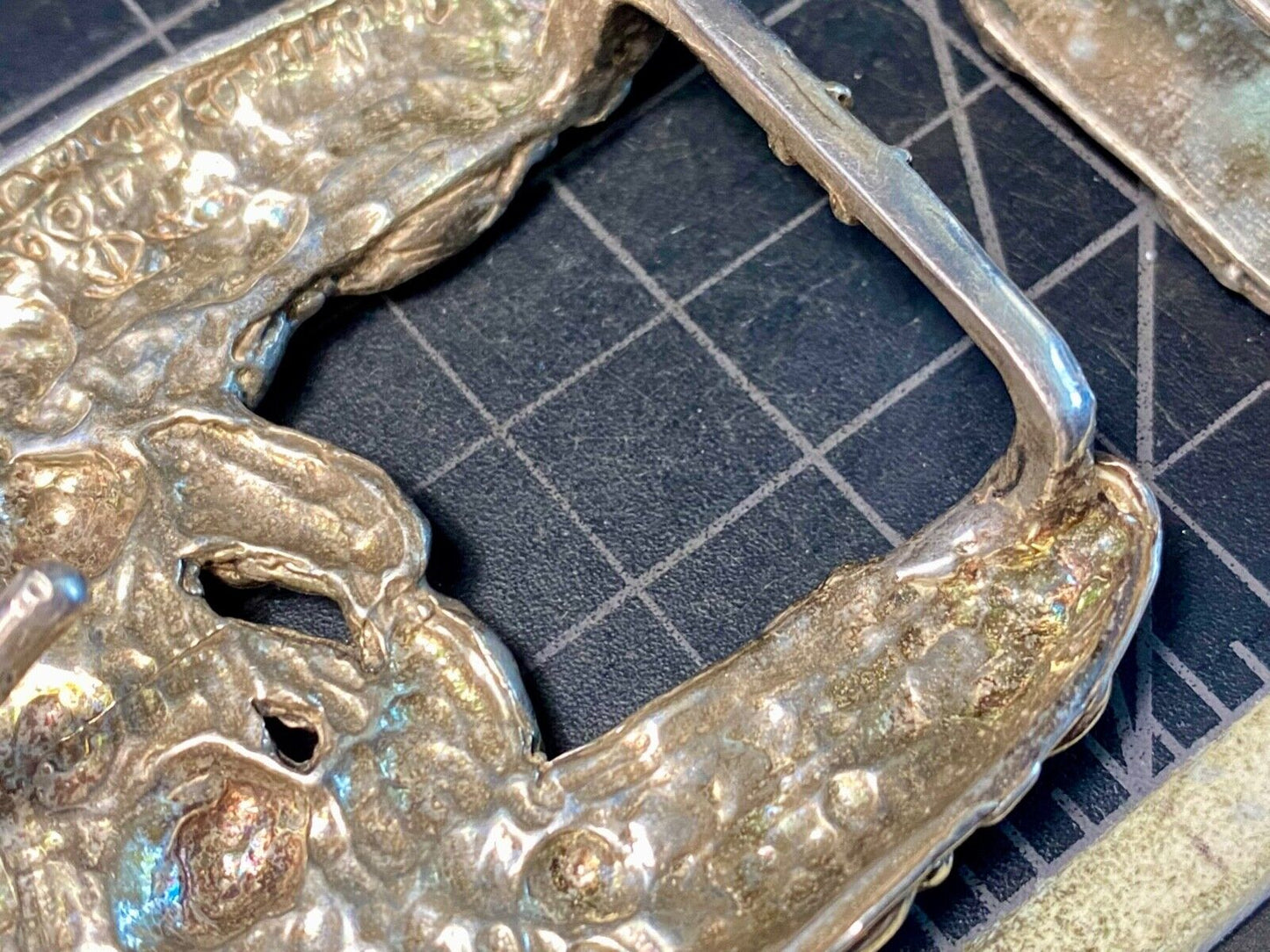 Amazing Andrea Barnett Angel Swirl Vtg. Sterling Silver belt buckle & Loop 110 G