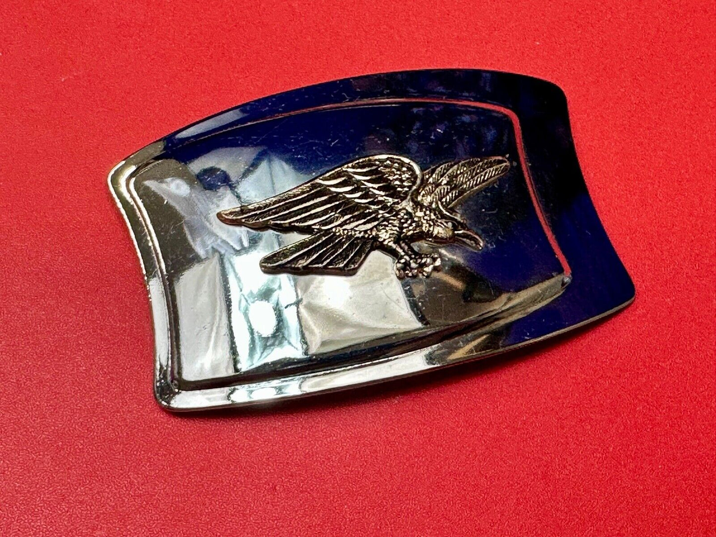 American Eagle - Vintage Mirrored Reflective Two Tone western belt buckle