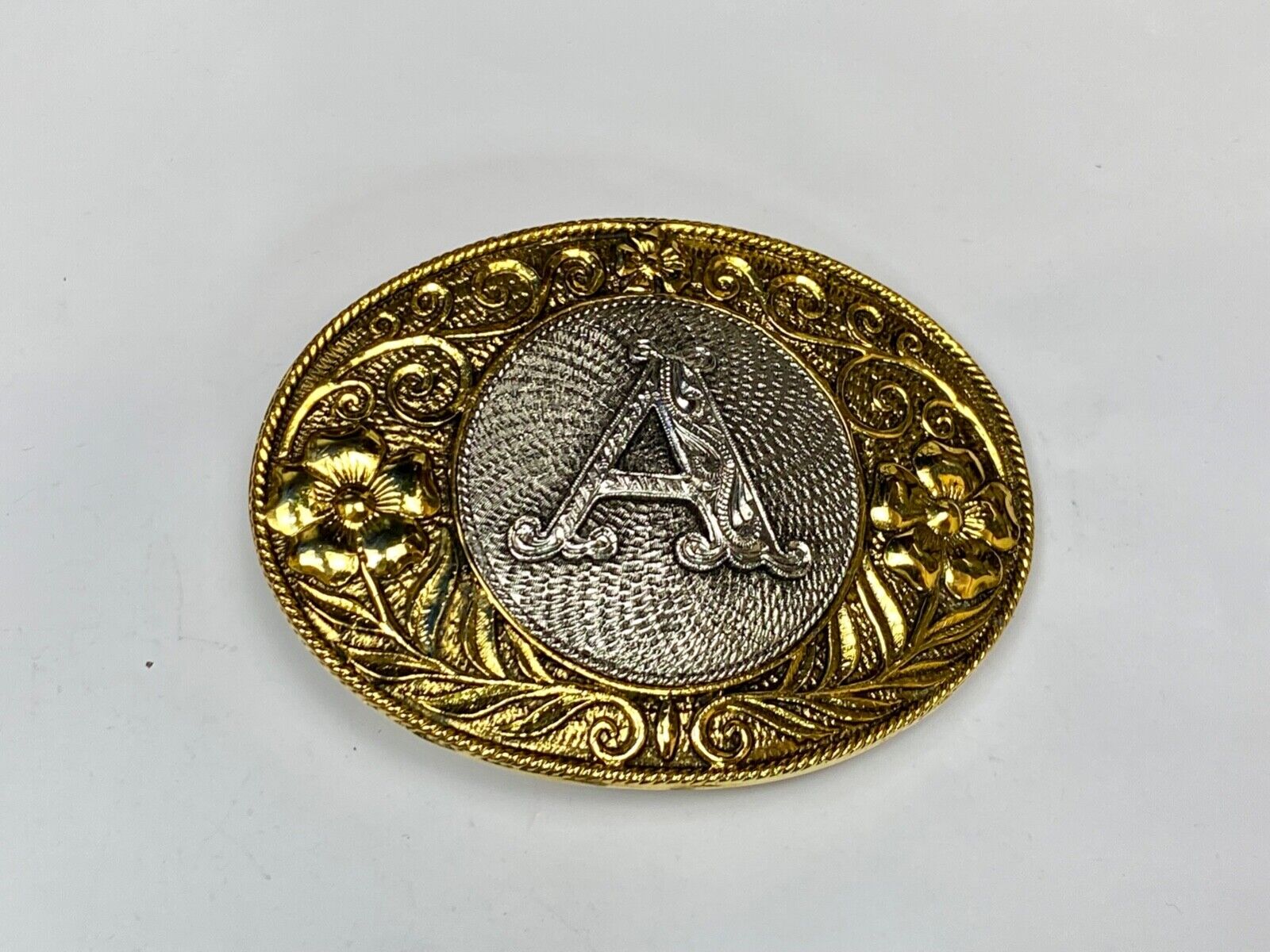 Vintage Letter Initial Monogram A Western Belt Buckle   - E Makers Mark