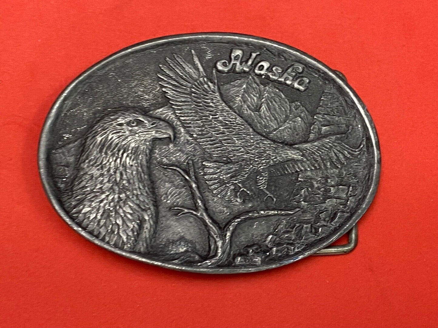 Alaska Frontier Arts Ltd Flying Eagle  Great State Belt Buckle By Donohue Ent. 