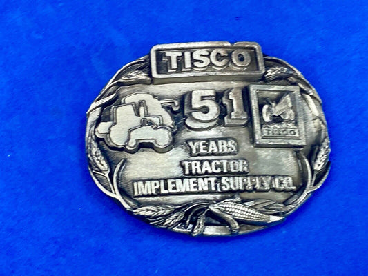 1988 Tisco Tractor Implement Supply Agriculture Farm Supply 51 Year Belt Buckle