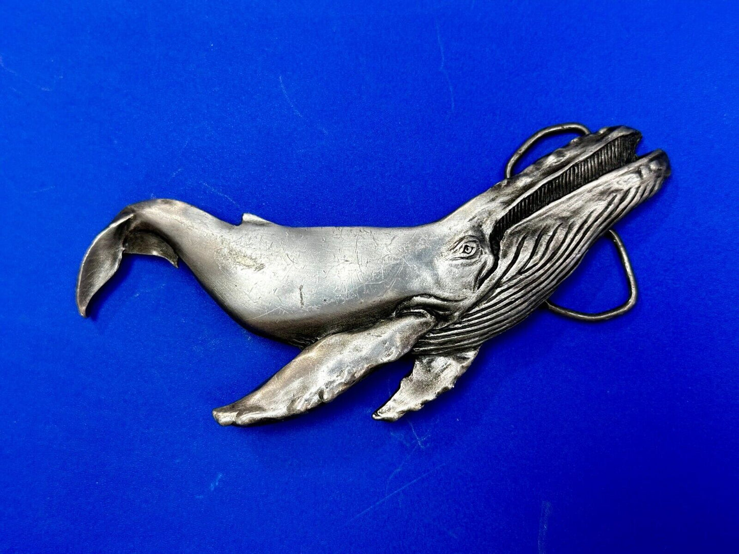 Vinegaroon Foundries Blue Whale Large Figural Pewter Late 70'S Belt Buckle