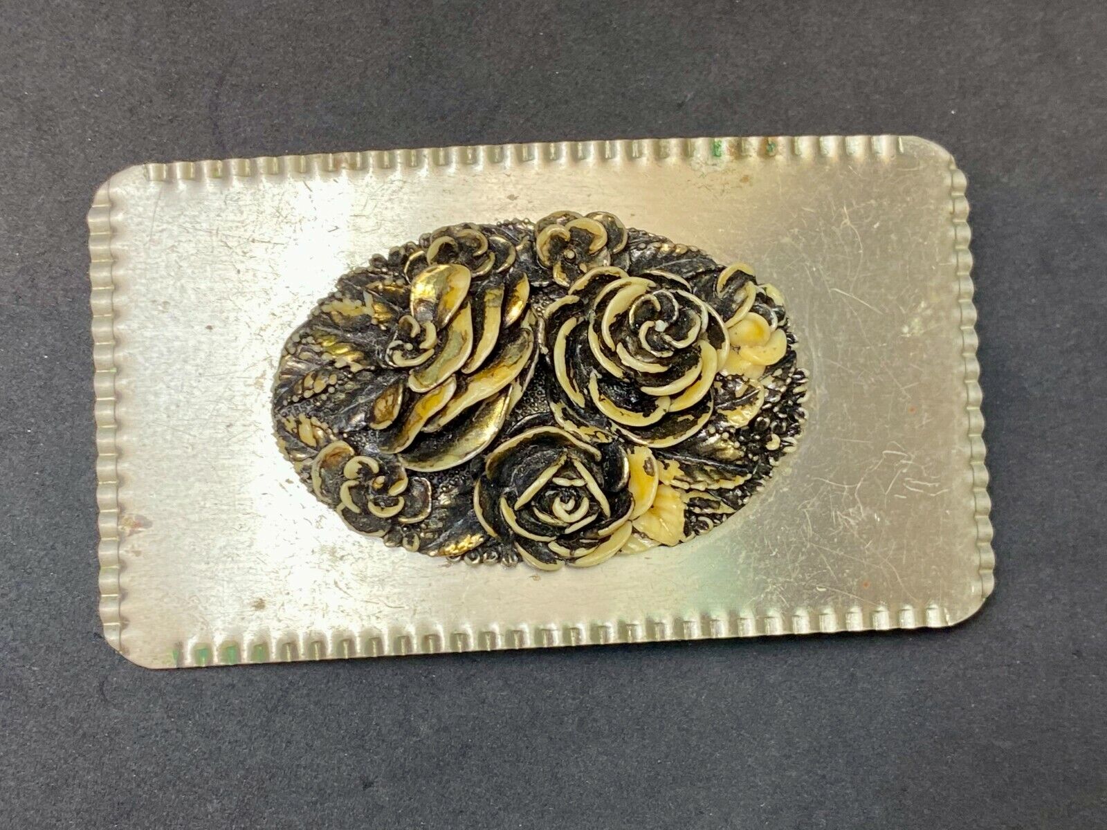Antique Flower Theme Belt Buckle To Repair!