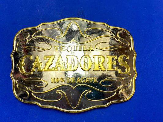 TEQUILA CAZADORES 100% DE AGAVE BELT BUCKLE RARE ADVERTISING OVERSIZED, HUGE!