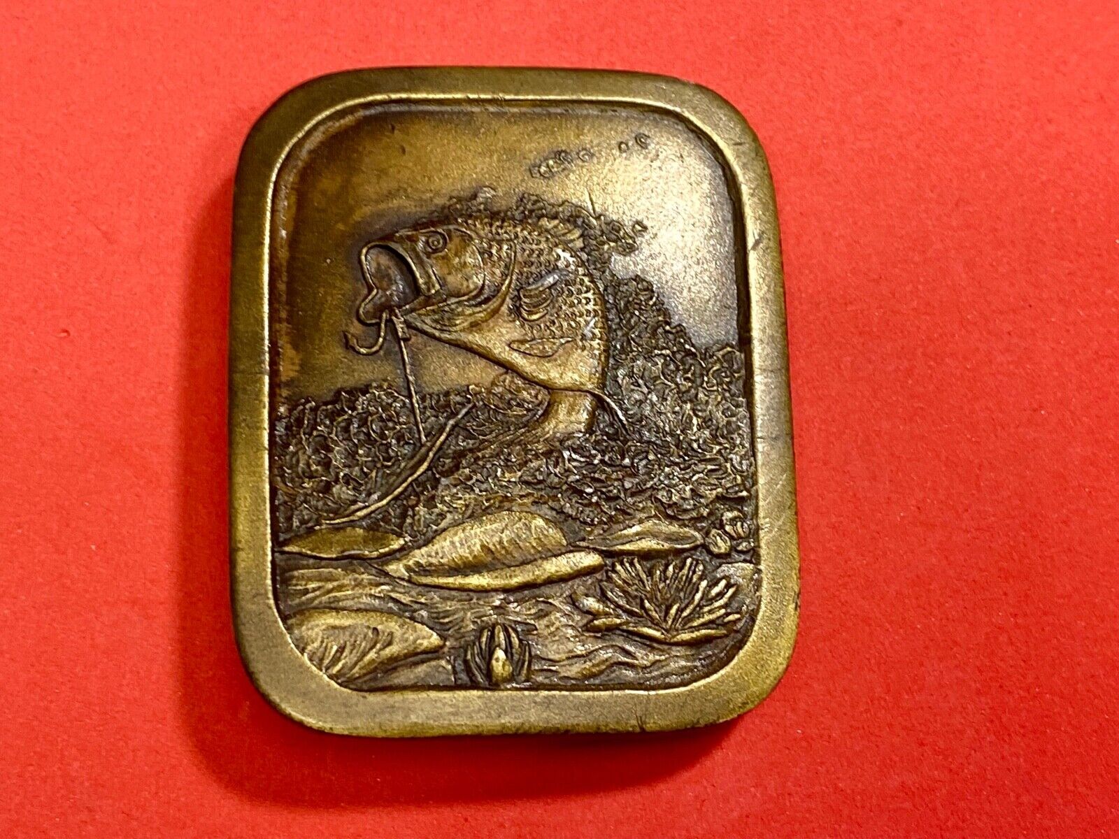 Vintage 1976  Freshwater Fishing- Jumping Bass On Hook Belt Buckle  Perfect Gift