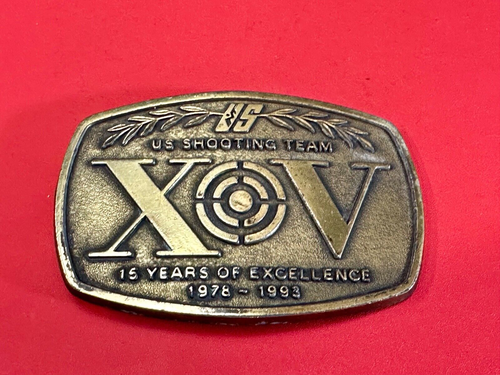 Vintage 1993 US Shooting Team 15 Years of Excellence Team USA Belt Buckle