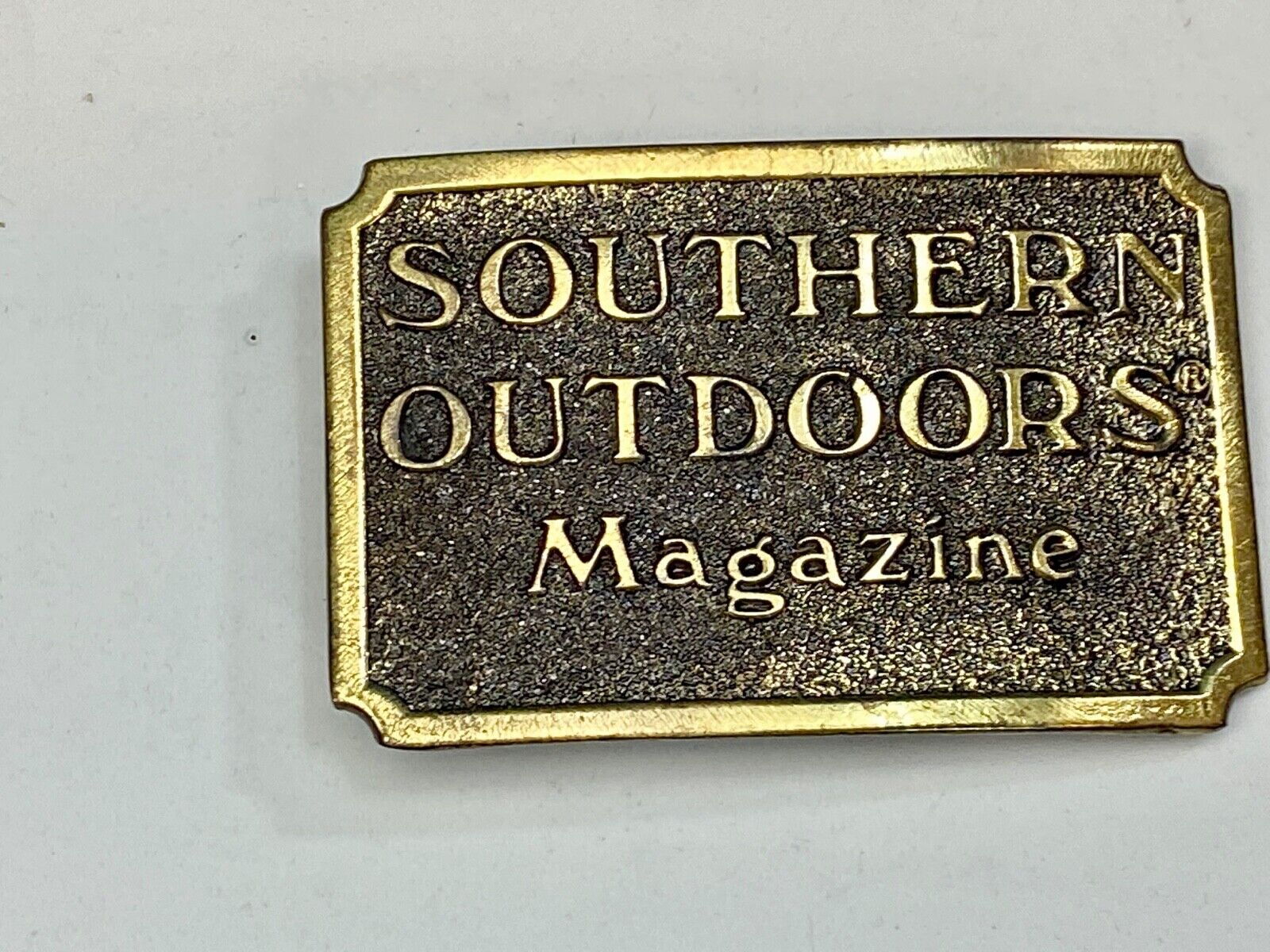 The Great American Buckle Co Vintage 1982 Southern Outdoors Magazine Belt Buckle