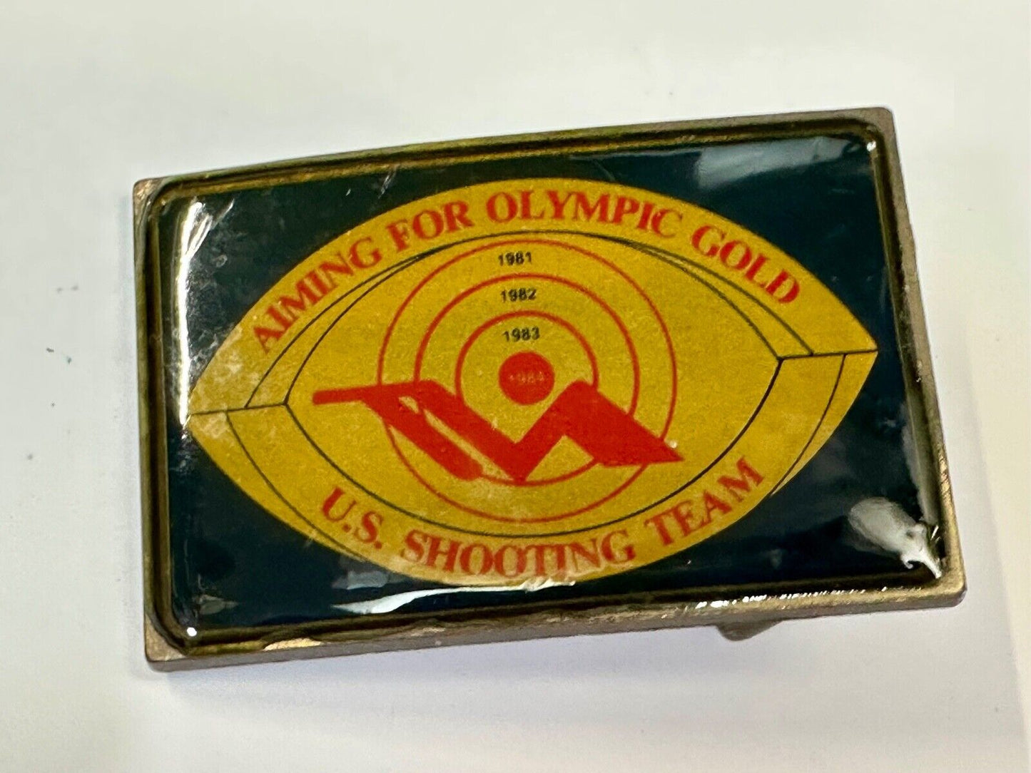 Aiming for Olympic Gold US shooting team 1984 belt buckle