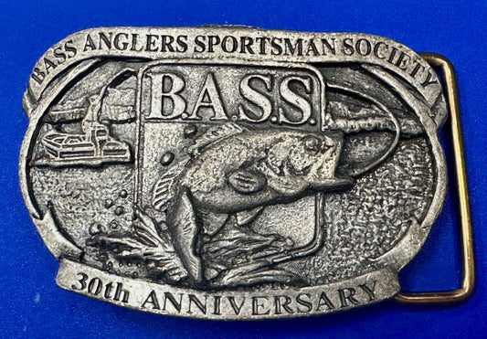 1997 BASS Bass Anglers Sportsman Society Fishing 30th anniversary belt buckle