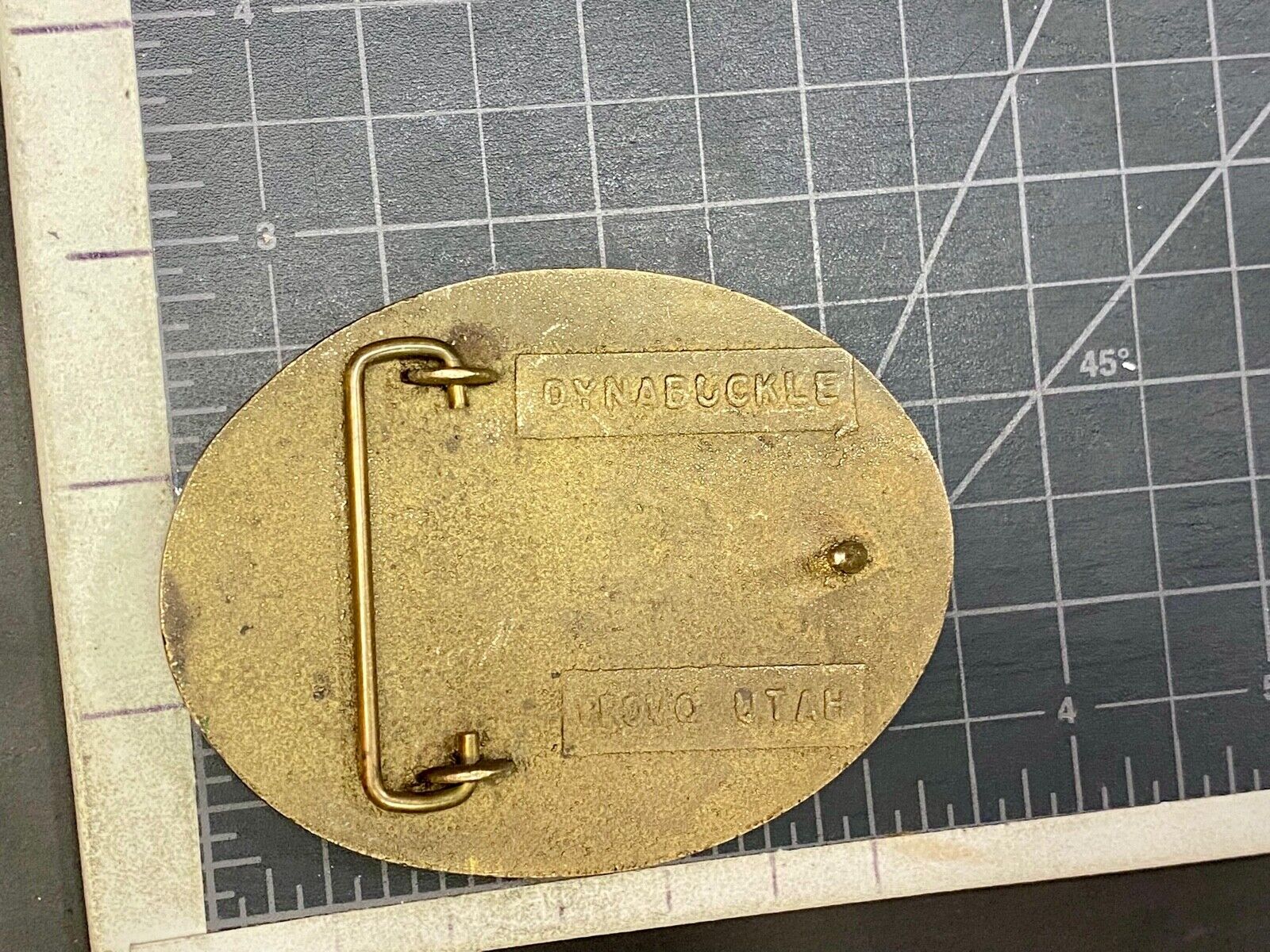 Vintage  Rockmount Research And Alloys Company Brass Belt Buckle By Dynabuckle 