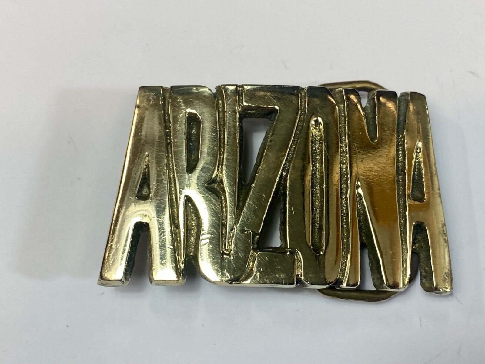 Arizona - The Great State or NAME solid brass Block Letter belt buckle