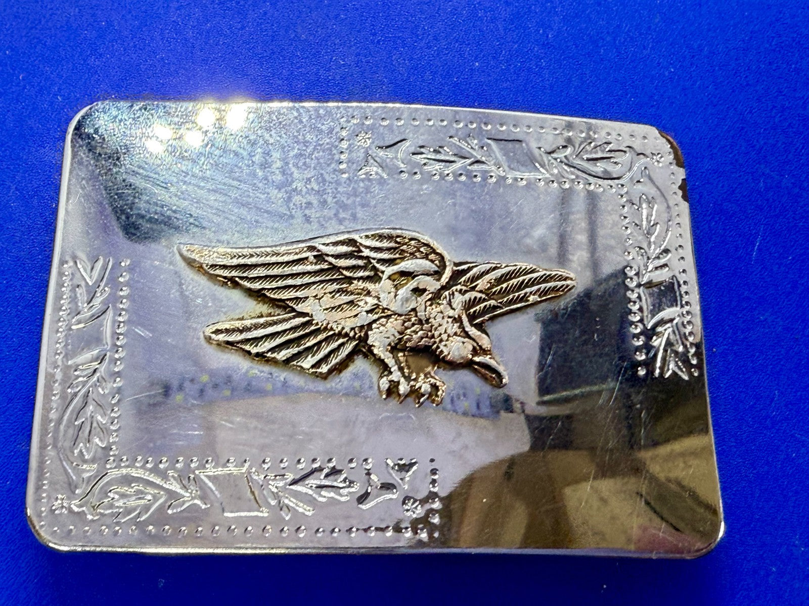 American Eagle Flying Diving Hunting Two Tone Mirrored Western Style Belt Buckle