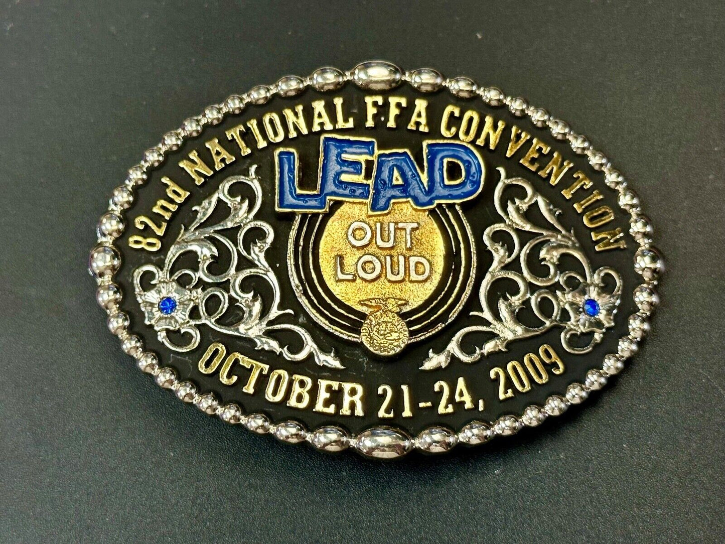 82nd Farmers FFA Convention LEAD OUT Loud 2009 Montana Silversmiths belt buckle