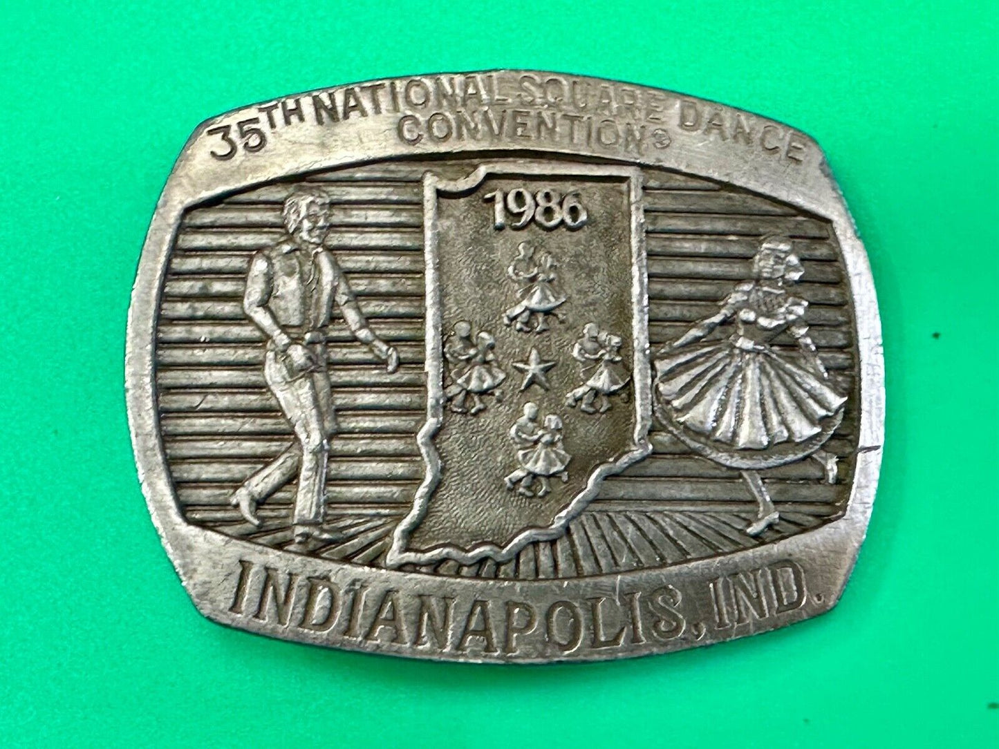 35th National Square Dance Convention 1986 Indianapolis IN Vintage belt buckle