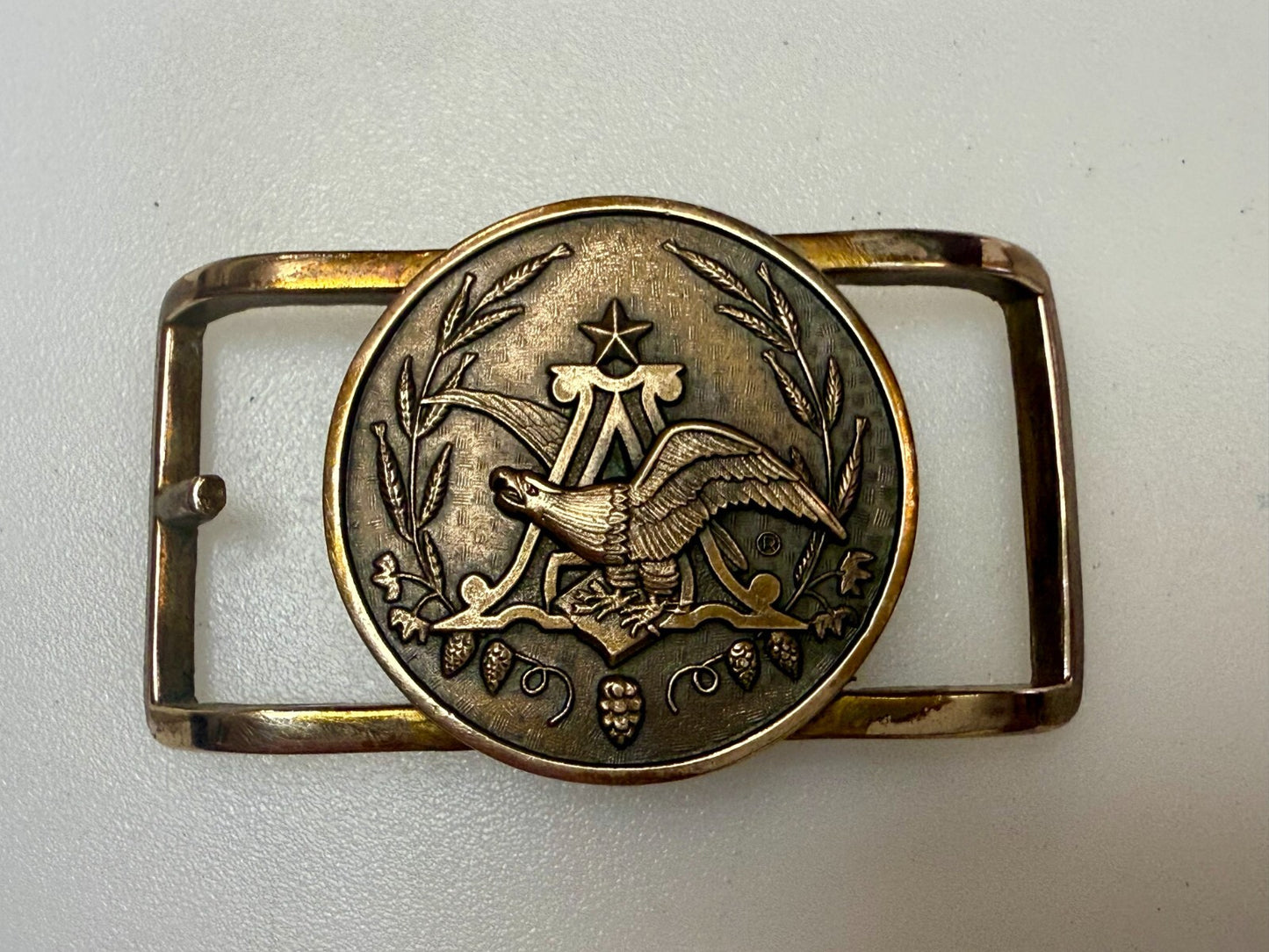 Anheuser Busch Beer Brewing Co Eagle Small Jostens Vintage Belt Buckle