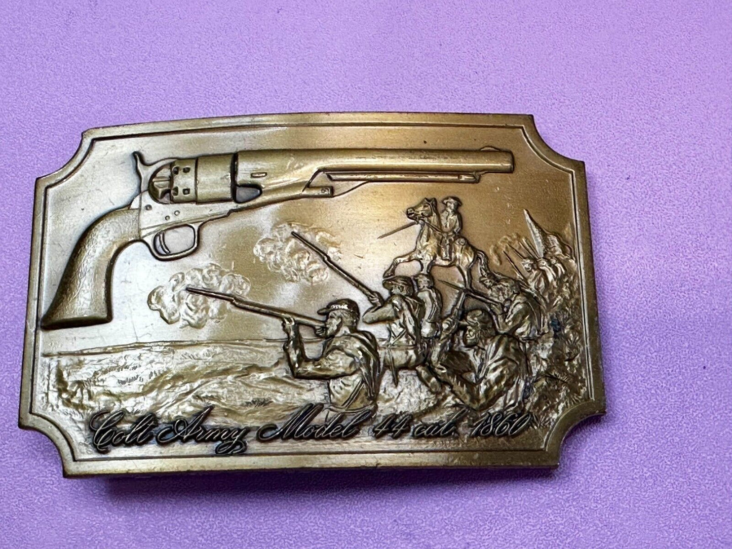 1980 Army Colt Revolvers Guns Firearms Vintage Sam Colt 44 cal Belt Buckle