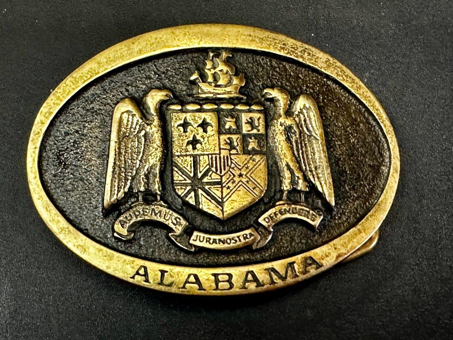 Alabama State Al Statehood Montgomery University Solid Brass 1978 Belt Buckle