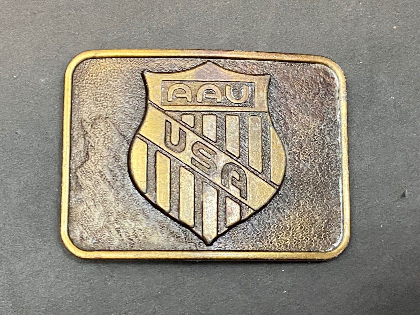 Amateur Athletic Union Aav-Usa Shield Emblem Vintage Belt Buckle 