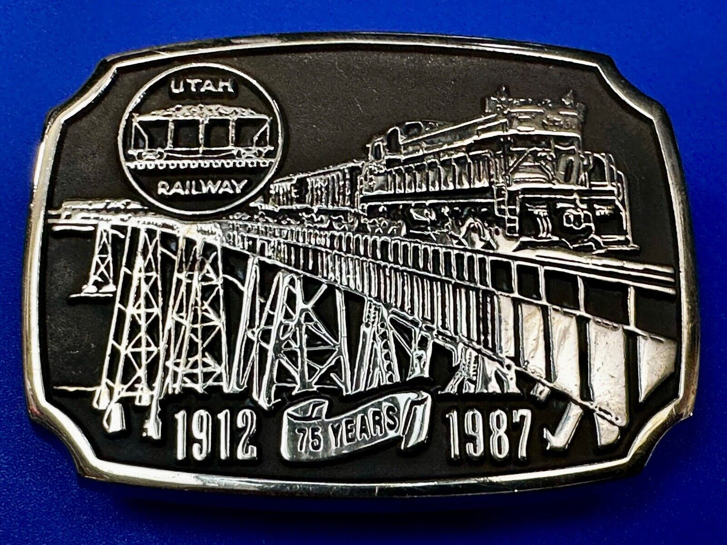 Utah Railway Train Rail Road 75 year Celebration 1897 Anacortes Belt Buckle