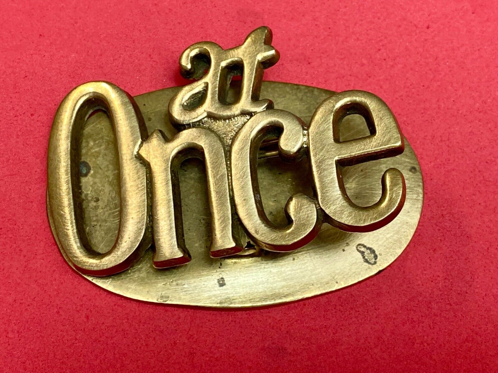 AT ONCE -  Desk Organizer Clip 3.5" x 2" LARGE Vintage Solid Brass paper holder