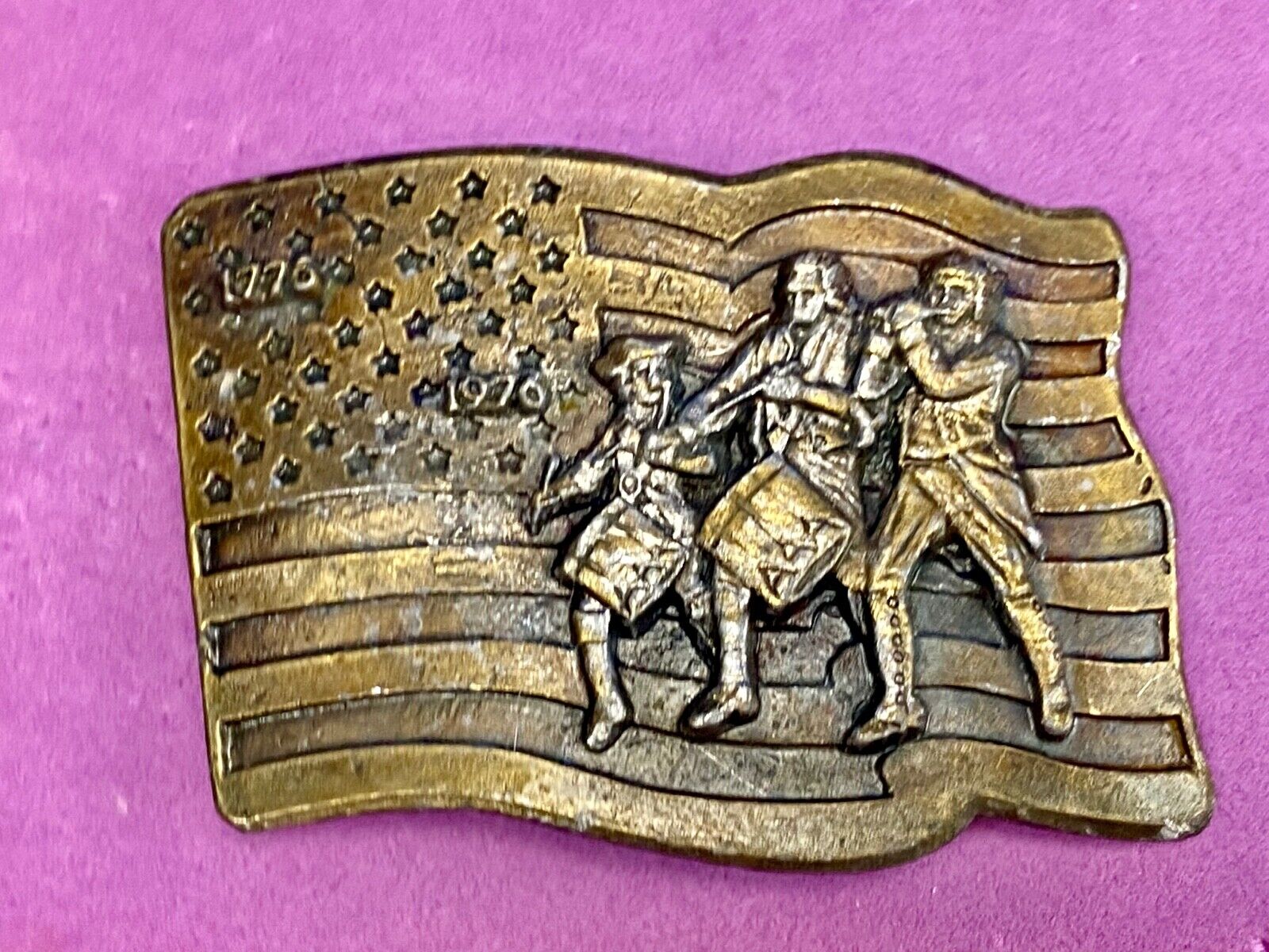 1976 - USA America 200th Anniversary Fife & Drum Corps  Artisan Belt Buckle