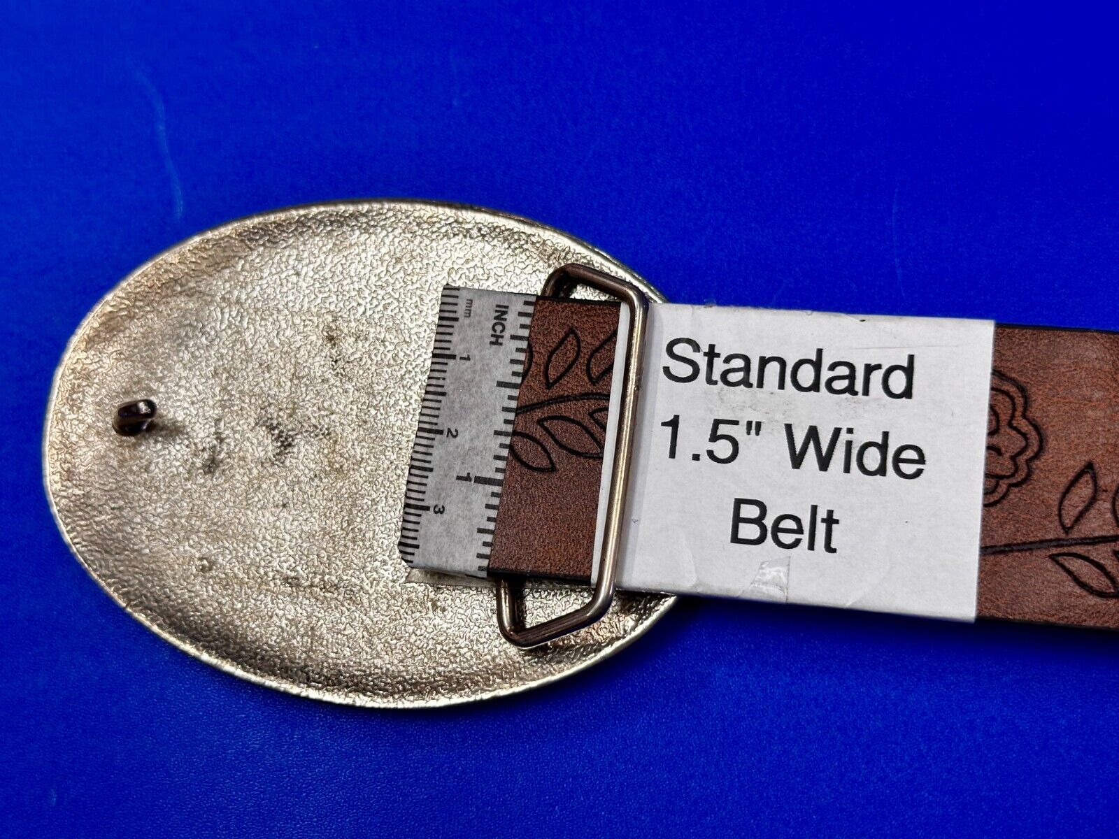 Taming the Wild Western Horse Vintage silver tone oval Belt Buckle 