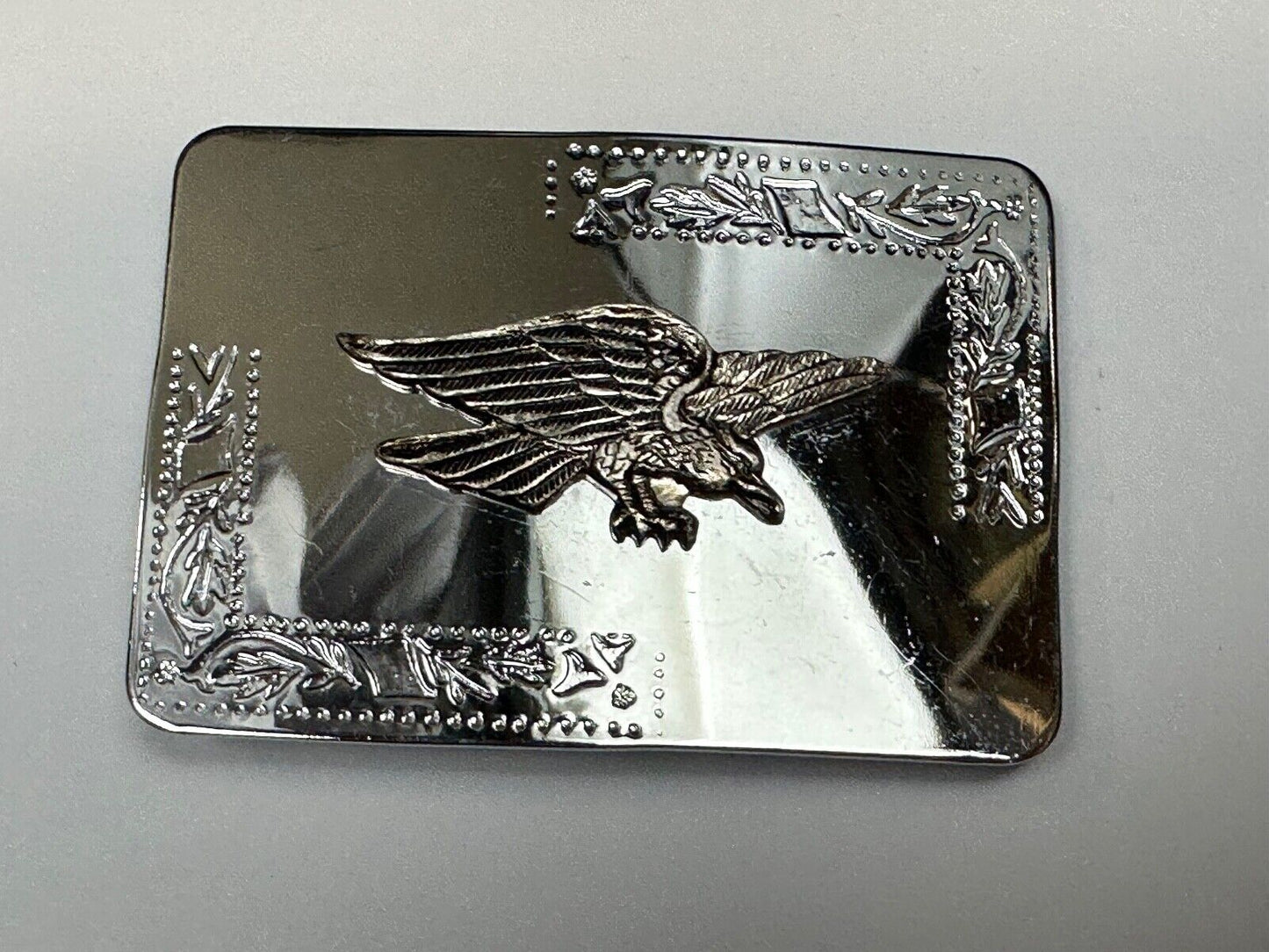 Vintage Hunting Flying Majestic Eagle on western mirrored reflective belt buckle