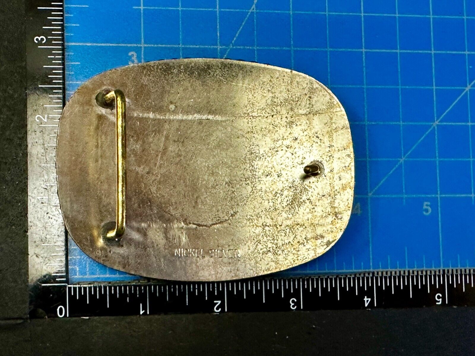 Thunderbird Embalm and Blank Engravable Ribbon Vintage Nickel Silver Belt Buckle